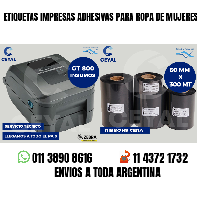 ETIQUETAS IMPRESAS ADHESIVAS PARA ROPA DE MUJERES