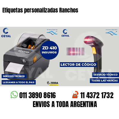 Etiquetas personalizadas Ranchos
