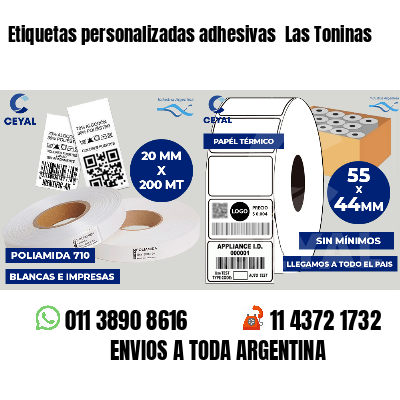 Etiquetas personalizadas adhesivas  Las Toninas
