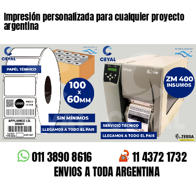 Impresión personalizada para cualquier proyecto argentina