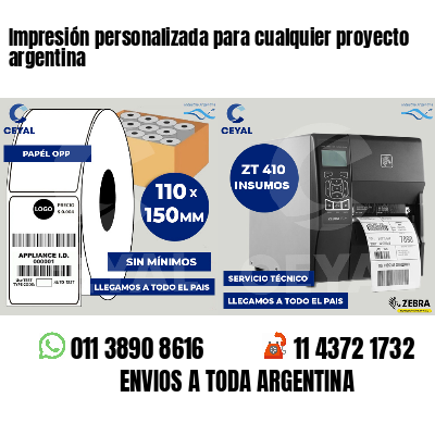 Impresión personalizada para cualquier proyecto argentina