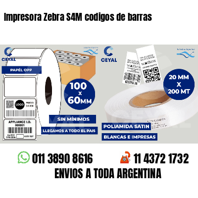 Impresora Zebra S4M codigos de barras