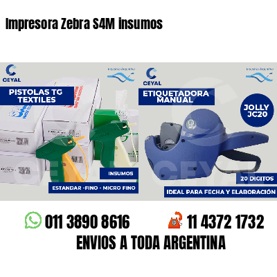 Impresora Zebra S4M insumos