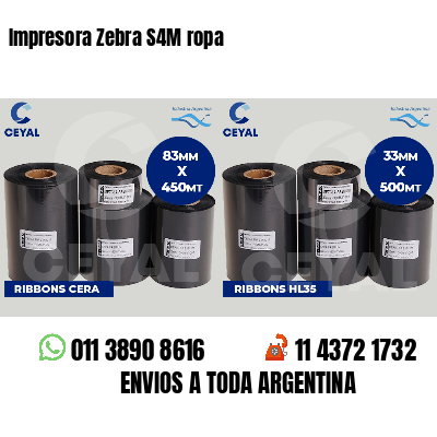 Impresora Zebra S4M ropa