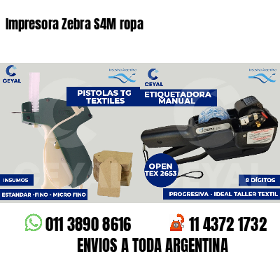 Impresora Zebra S4M ropa
