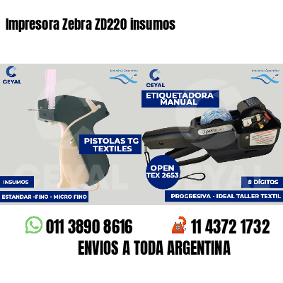 Impresora Zebra ZD220 insumos