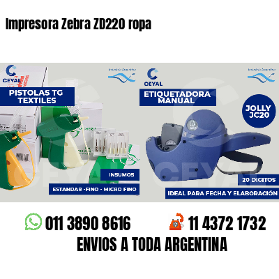 Impresora Zebra ZD220 ropa