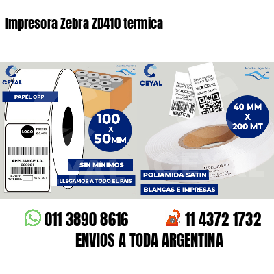 Impresora Zebra ZD410 termica