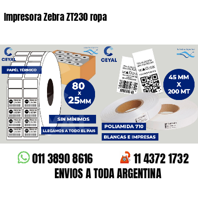 Impresora Zebra ZT230 ropa
