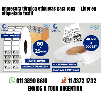 Impresora térmica etiquetas para ropa   - Líder en etiquetado textil