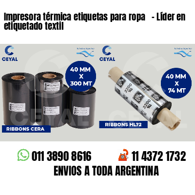 Impresora térmica etiquetas para ropa   - Líder en etiquetado textil