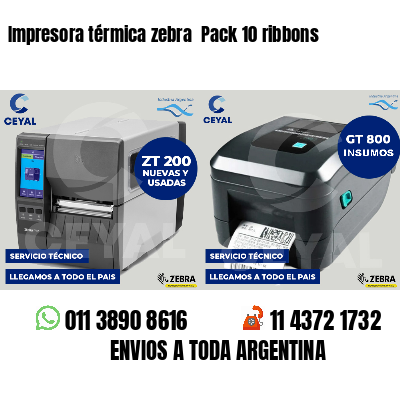 Impresora térmica zebra  Pack 10 ribbons