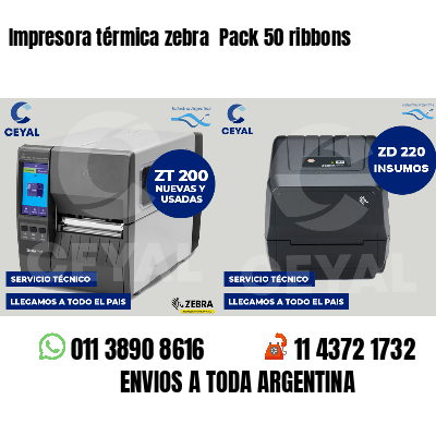Impresora térmica zebra  Pack 50 ribbons