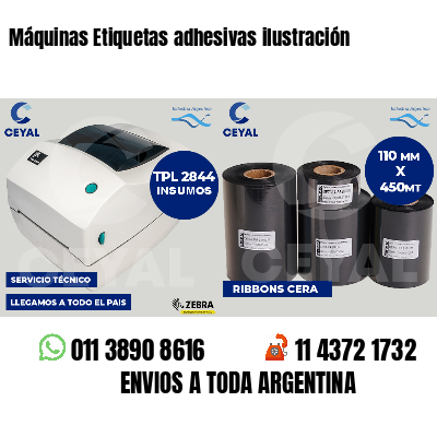 Máquinas Etiquetas adhesivas ilustración