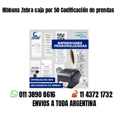Ribbons Zebra caja por 50 Codificación de prendas