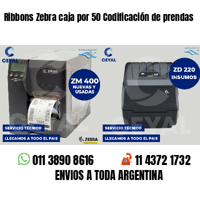 Ribbons Zebra caja por 50 Codificación de prendas