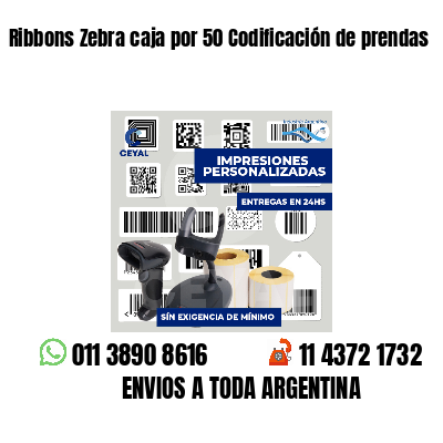 Ribbons Zebra caja por 50 Codificación de prendas