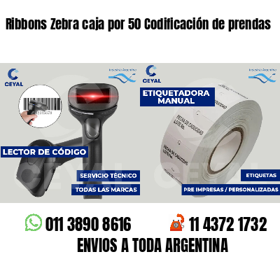 Ribbons Zebra caja por 50 Codificación de prendas