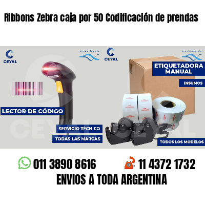 Ribbons Zebra caja por 50 Codificación de prendas