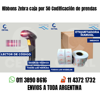 Ribbons Zebra caja por 50 Codificación de prendas