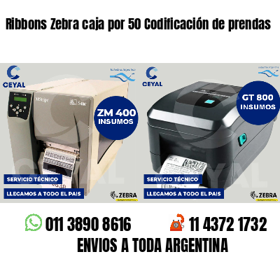 Ribbons Zebra caja por 50 Codificación de prendas