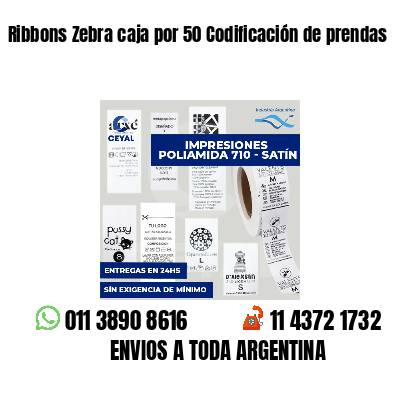 Ribbons Zebra caja por 50 Codificación de prendas