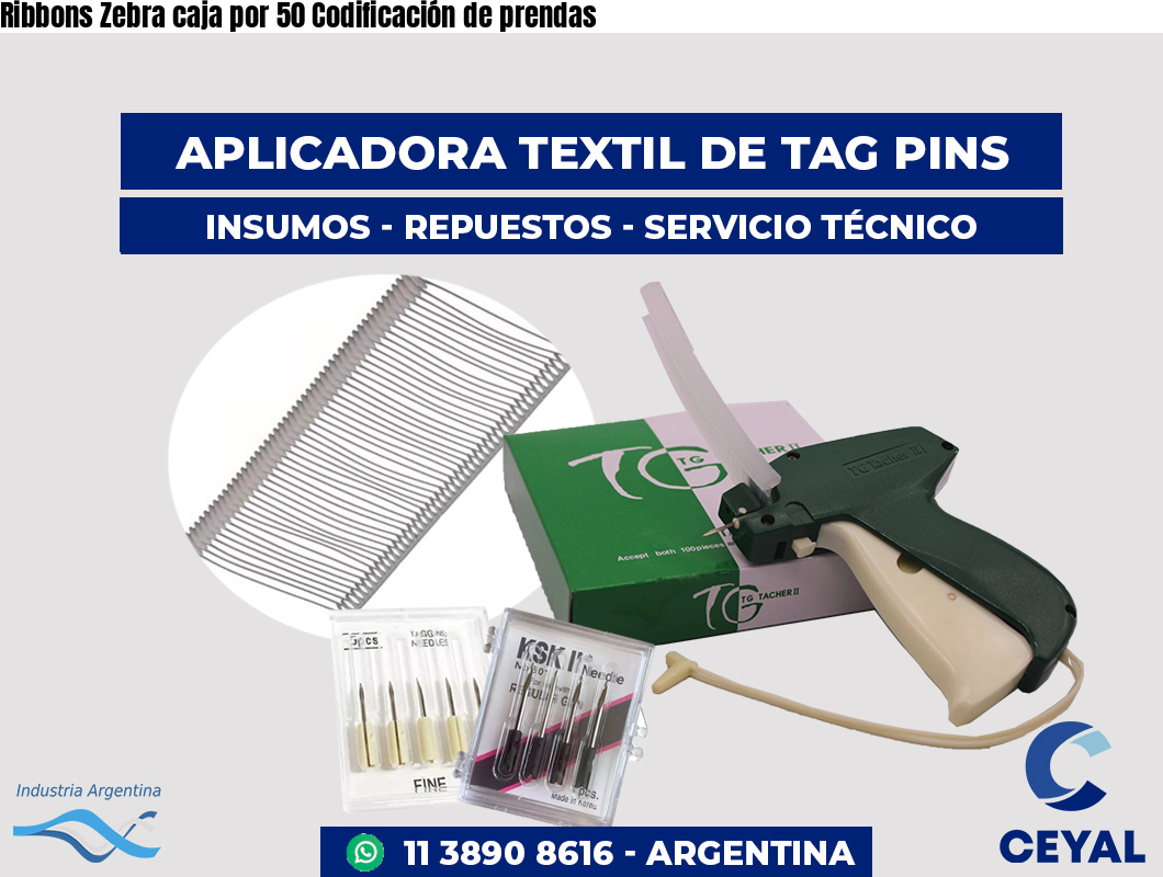 Ribbons Zebra caja por 50 Codificación de prendas