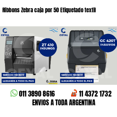 Ribbons Zebra caja por 50 Etiquetado textil