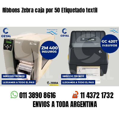 Ribbons Zebra caja por 50 Etiquetado textil