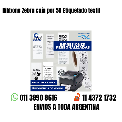 Ribbons Zebra caja por 50 Etiquetado textil