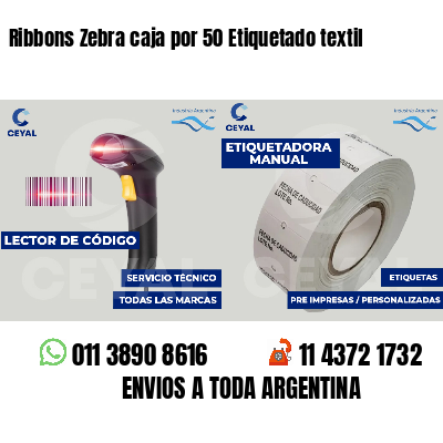 Ribbons Zebra caja por 50 Etiquetado textil