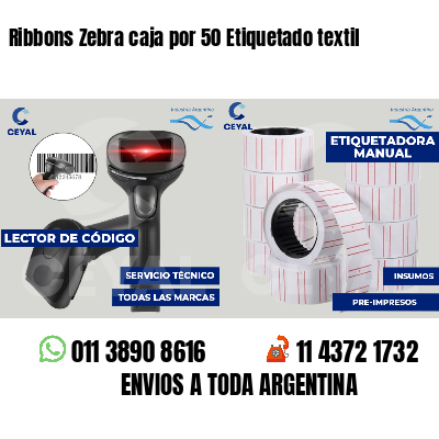Ribbons Zebra caja por 50 Etiquetado textil