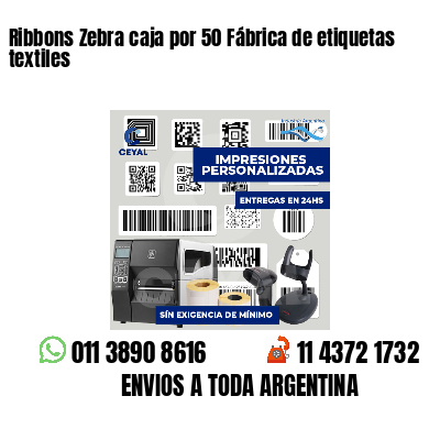 Ribbons Zebra caja por 50 Fábrica de etiquetas textiles