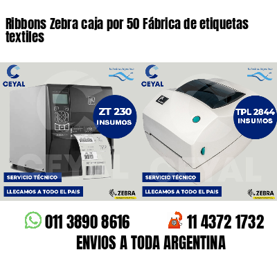 Ribbons Zebra caja por 50 Fábrica de etiquetas textiles