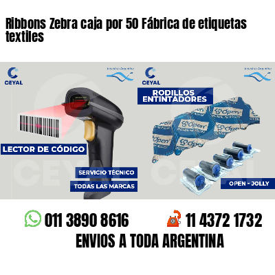 Ribbons Zebra caja por 50 Fábrica de etiquetas textiles