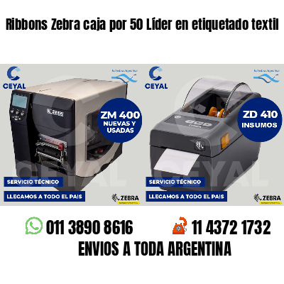 Ribbons Zebra caja por 50 Líder en etiquetado textil