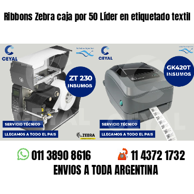 Ribbons Zebra caja por 50 Líder en etiquetado textil