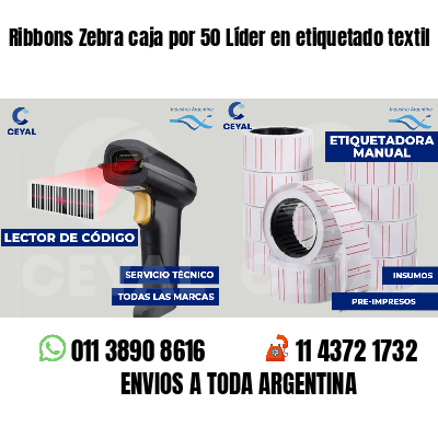 Ribbons Zebra caja por 50 Líder en etiquetado textil