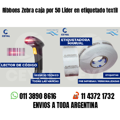 Ribbons Zebra caja por 50 Líder en etiquetado textil