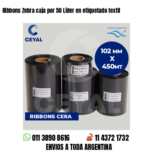 Ribbons Zebra caja por 50 Líder en etiquetado textil