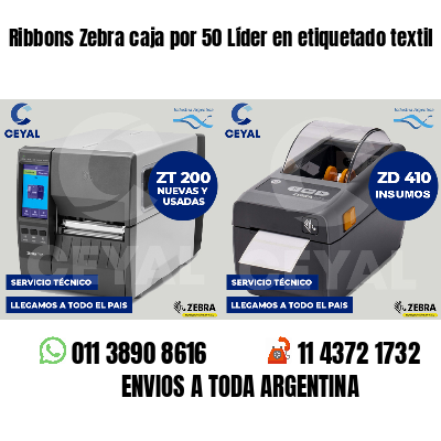 Ribbons Zebra caja por 50 Líder en etiquetado textil