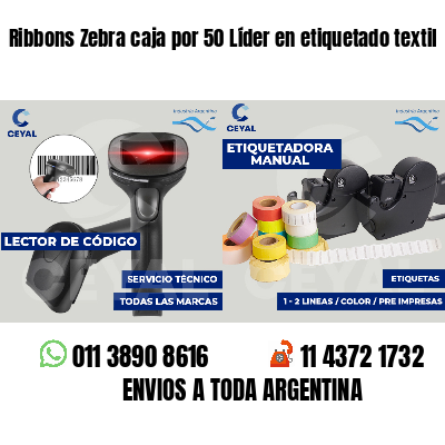 Ribbons Zebra caja por 50 Líder en etiquetado textil