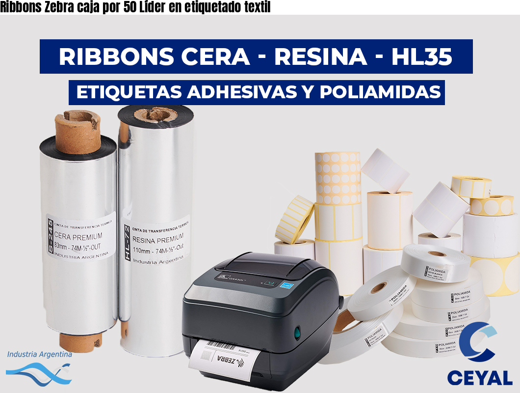 Ribbons Zebra caja por 50 Líder en etiquetado textil
