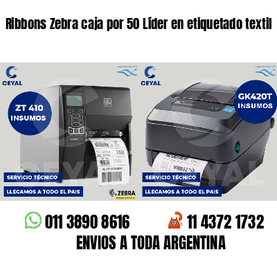 Ribbons Zebra caja por 50 Líder en etiquetado textil