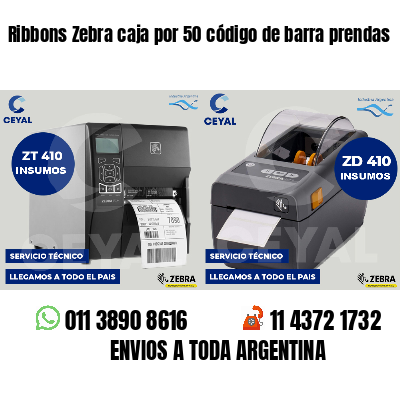 Ribbons Zebra caja por 50 código de barra prendas