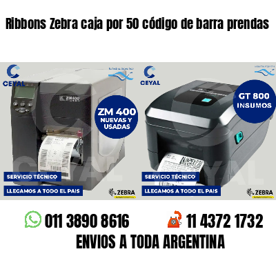 Ribbons Zebra caja por 50 código de barra prendas
