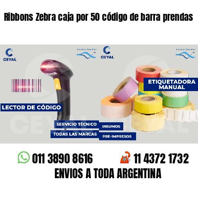 Ribbons Zebra caja por 50 código de barra prendas