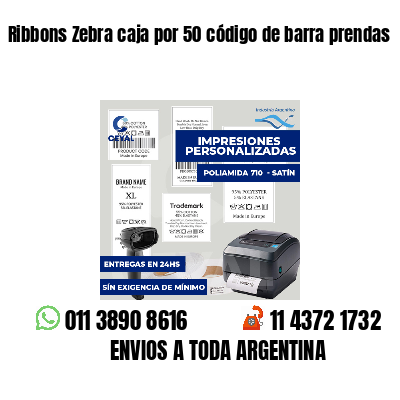 Ribbons Zebra caja por 50 código de barra prendas