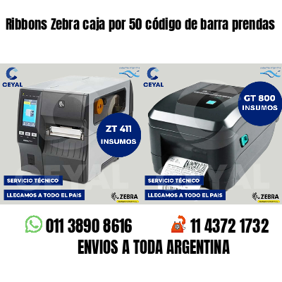 Ribbons Zebra caja por 50 código de barra prendas