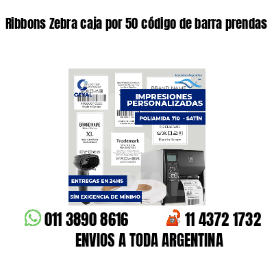Ribbons Zebra caja por 50 código de barra prendas